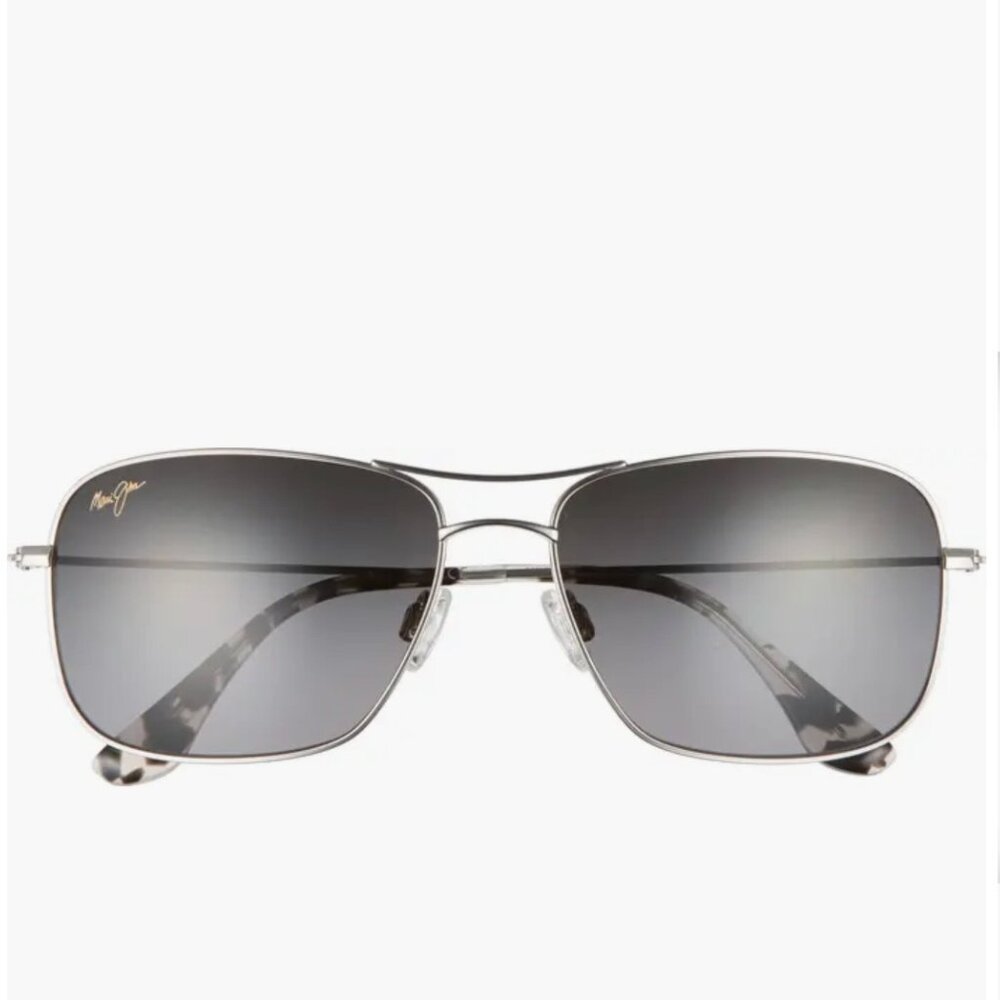 Maui Jim Wiki Wiki Polarized Aviator Sunglasses - Silver/Neutral Grey Lens - Picture 7 of 8